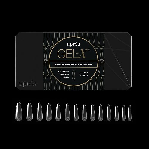 Aprés Gel-X® Almond Box of Nail Tips | 280 Gel-X Tips, Soft Tips, 14 Sizes 00-9 | Half-sizes Included (Sculpted Almond Extra Long, 280 Count) Beauty & Personal Care APRÉS