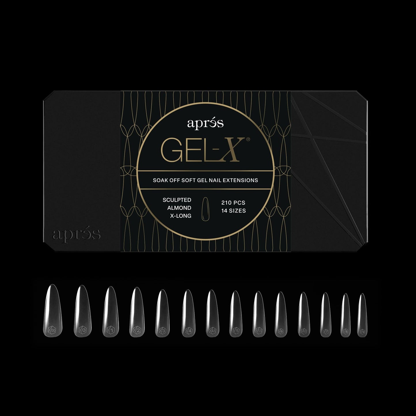 Aprés Gel-X® Almond Box of Nail Tips | 280 Gel-X Tips, Soft Tips, 14 Sizes 00-9 | Half-sizes Included (Sculpted Almond Extra Long, 280 Count) Beauty & Personal Care APRÉS