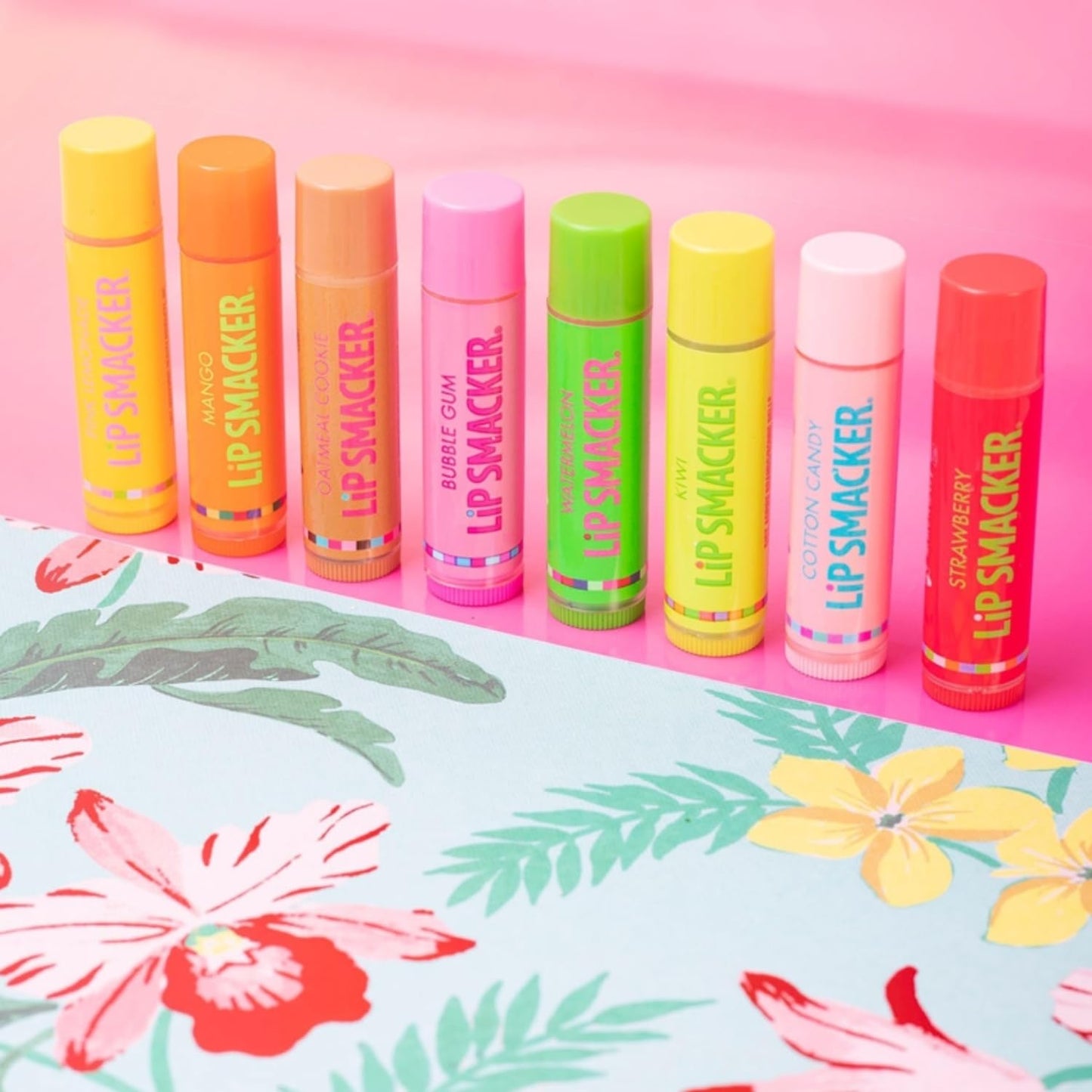 Lip Smacker Original & Best Holiday Flavored Lip Balm Party Pack, Oatmeal Cookie, Vanilla, Mango, Watermelon, Tropical Punch, Cotton Candy, Kiwi