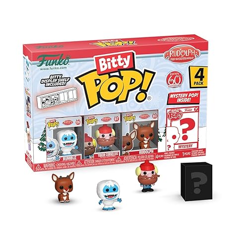 Funko Bitty Pop! Rudolph: Mini Collectible Toys 4-Pack - Bumble™, Yukon Cornelius™, Rudolph®, & Mystery Chase Figure (Styles May Vary)