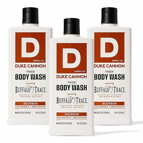 Duke Cannon Bourbon THICK Body Wash - Oak Barrel & Aged Spirits Scent, Mineral-Enriched, Sulfate-Free, 18oz - 3X Thicker for a Powerful Clean (3 Pack)