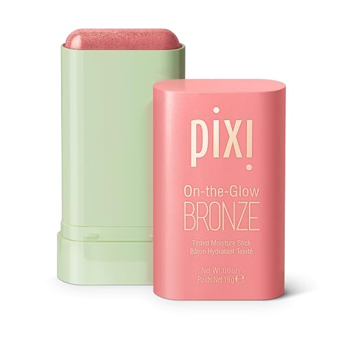 Pixi On-the-Glow Bronze - WarmGlow, Hydrating Tinted Moisture Bronzer Stick with Ginseng, Aloe Vera & Fruit Extracts, For Cheeks & Lips, 19g / 0.6oz