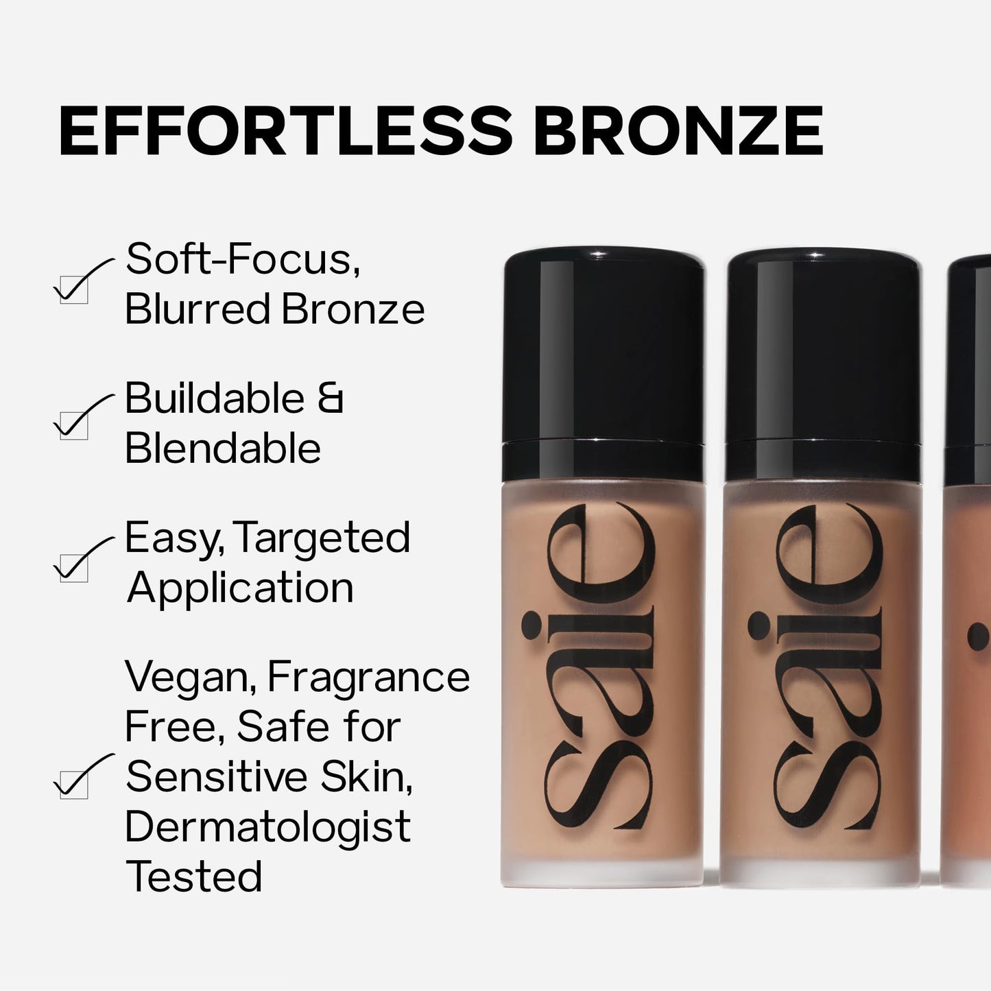 Saie Dew Bronze - Hydrating Liquid Bronzer Stick For a Sun Kissed Glow - Liquid Contour Stick Infused with Nourishing Skin Care Ingredients - Sculpted