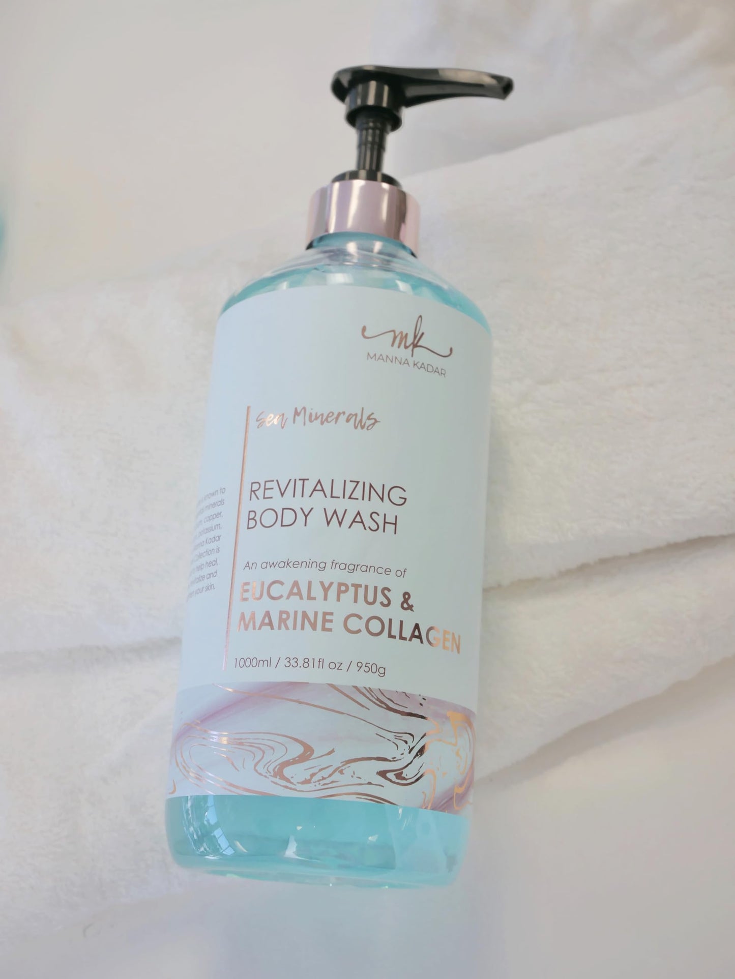 Manna Kadar Beauty Dead Sea Minerals Revitalizing Body Wash, Eucalyptus & Marine Collagen - Clean, Soothe, Revitalizes, Rejuvenates Skin, Shower Gel