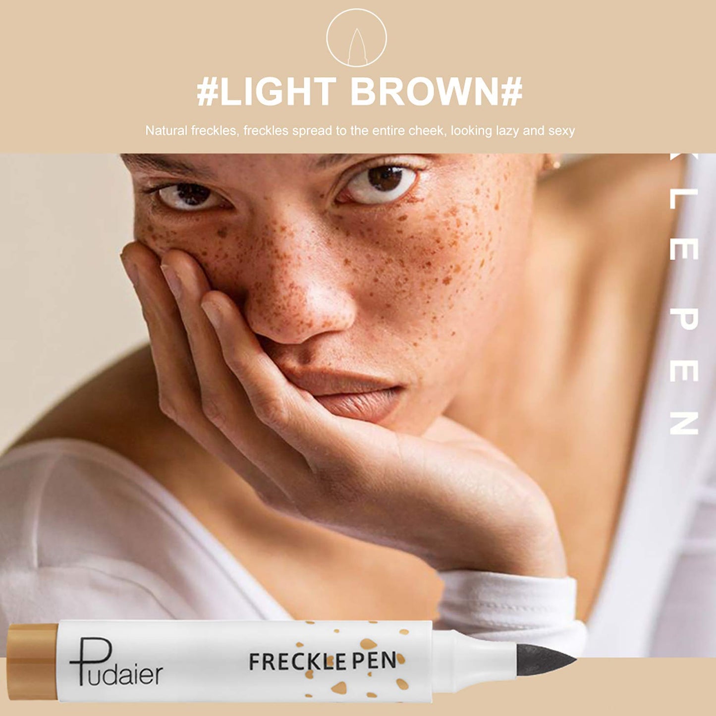 Freckle Pen 2 Colors Waterproof Lasting Natural Like Face Freckle Makeup Pen 2 Pcs 0.17 Fl Oz