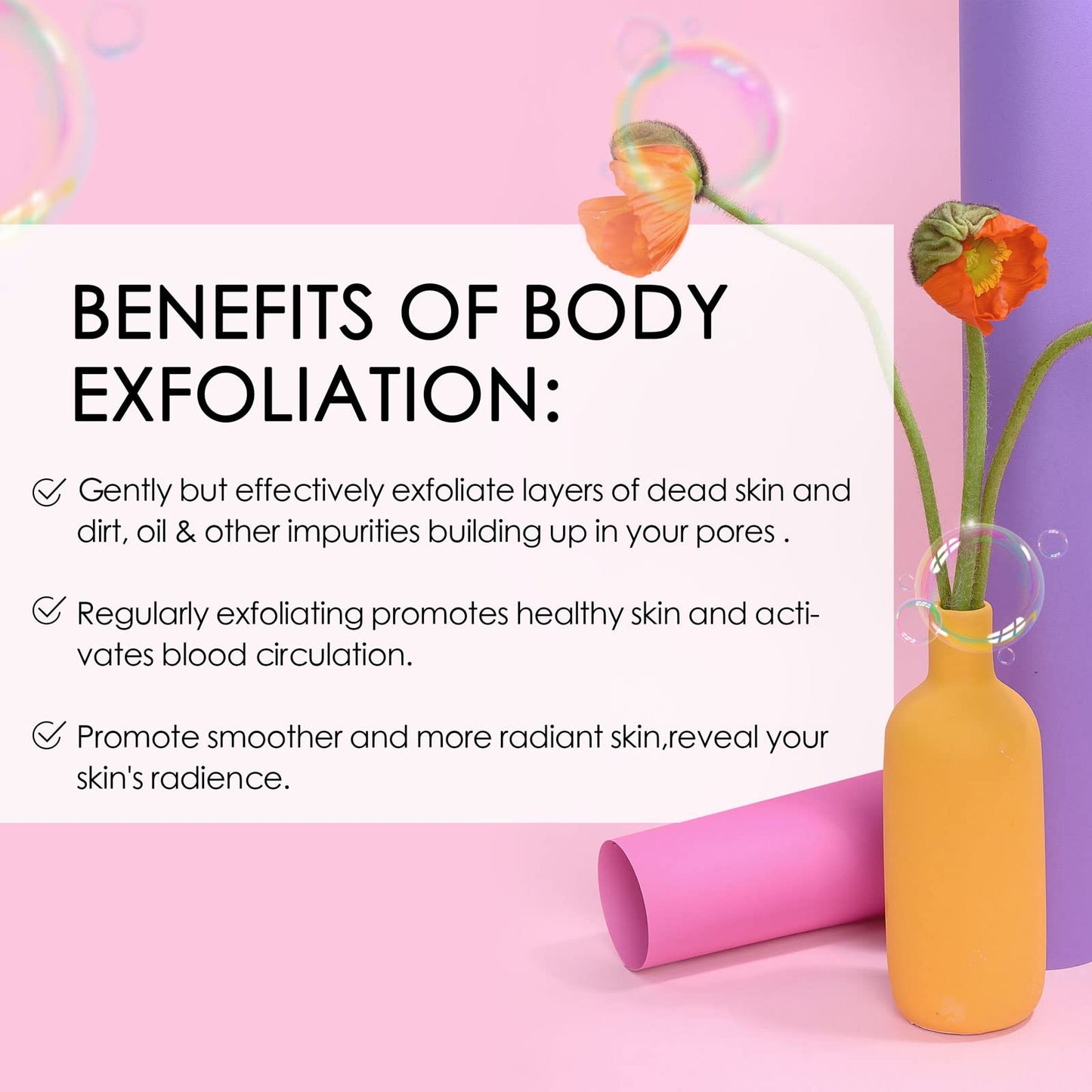 Evridwear Exfoliating Body Scrubber Heavy Exfoliating Bath Sponges for Men Women Shower Exfoliator Dead Skin Remover Loofah for Cleansing 3 Count