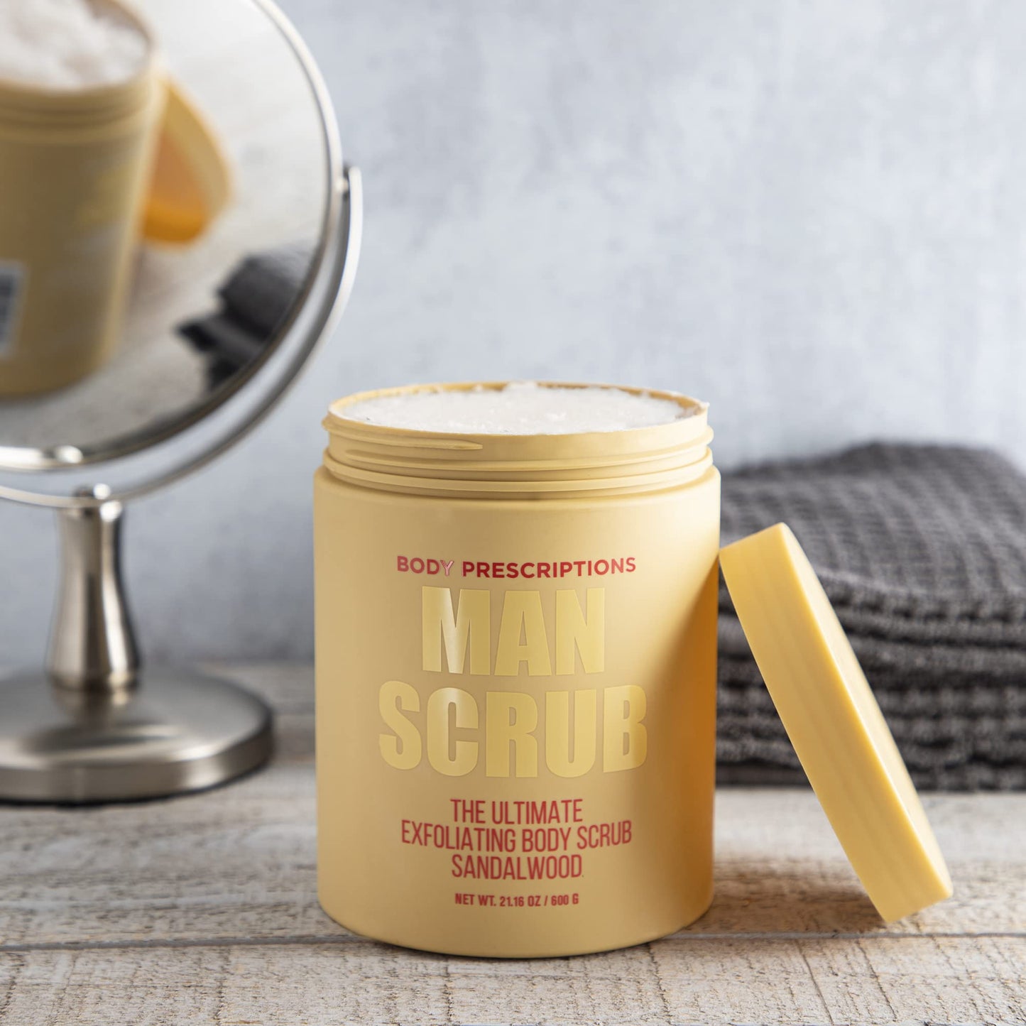 Body Prescriptions Men’s Exfoliating Body Scrub - Ultimate Skin Cleansing Wash in Jar with Twist-Top Lid, For All Skin Types, 21 Ounce (Pack of 2)