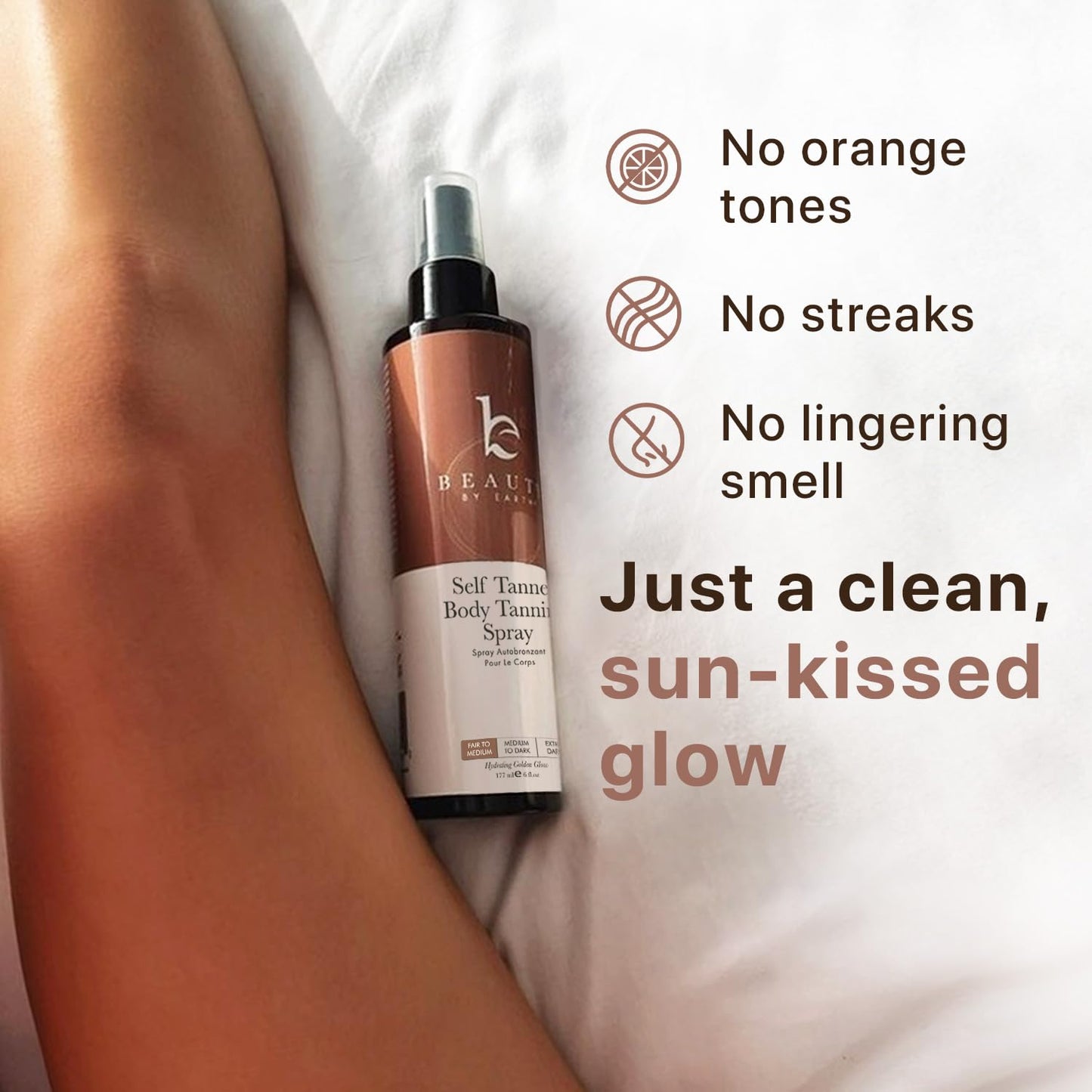 Self Tanner Spray - USA Made with Natural & Organic Ingredients, Fast Drying Spray Tan for Pale Skin, Non Toxic Gradual Tanning Spray, Sunless Tanning