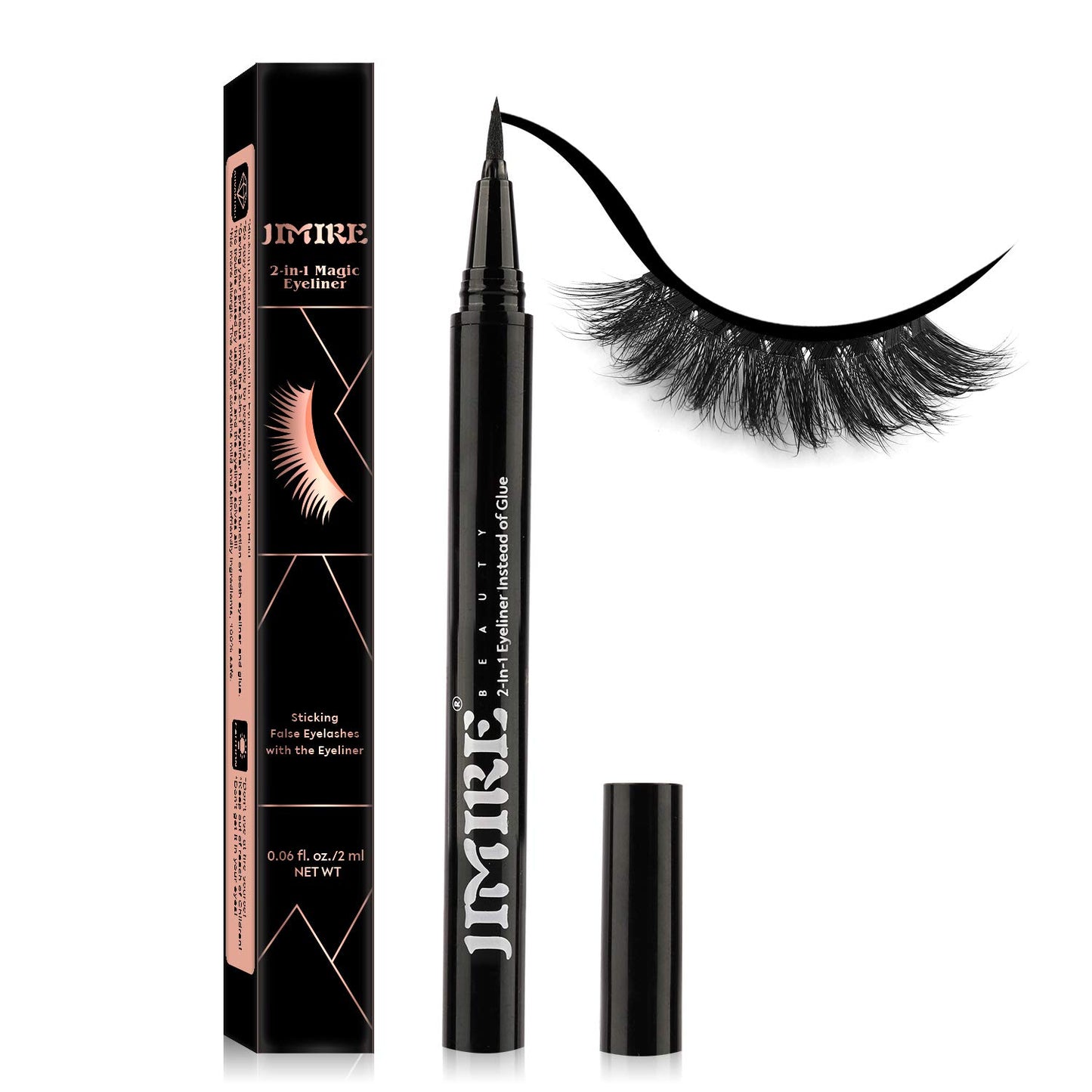 JIMIRE Eyelash Glue Clear | Secure Hold for False Eyelashes | Latex-Free Eyelash Adhesive with Chamomile Suitable for Sensitive Eyes