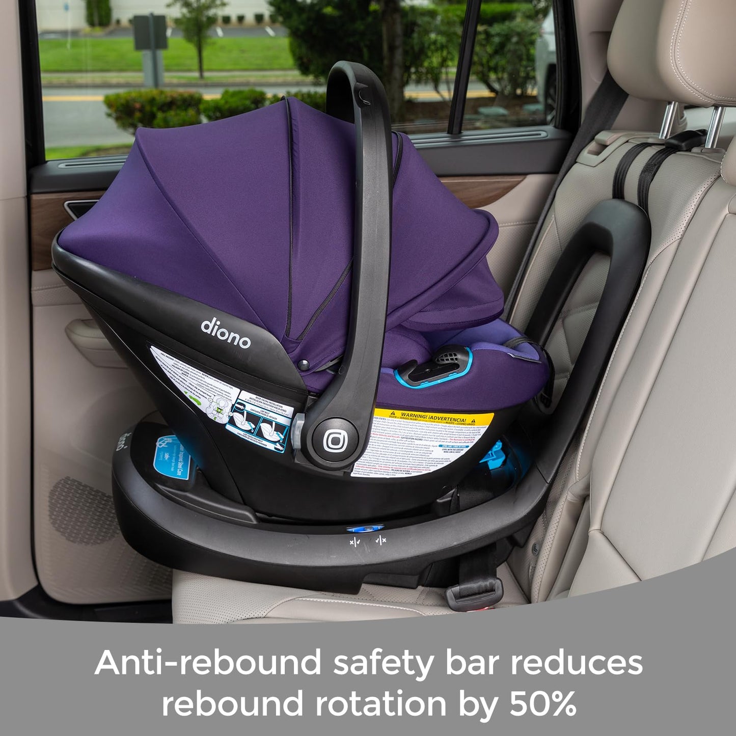 Diono LiteClik30 RXT SafePlus Infant Car Seat and Base, Rear-Facing for Infants 4-30lbs, SafePlus Engineering, with Infant Insert, UPF 50+ Sunshade…