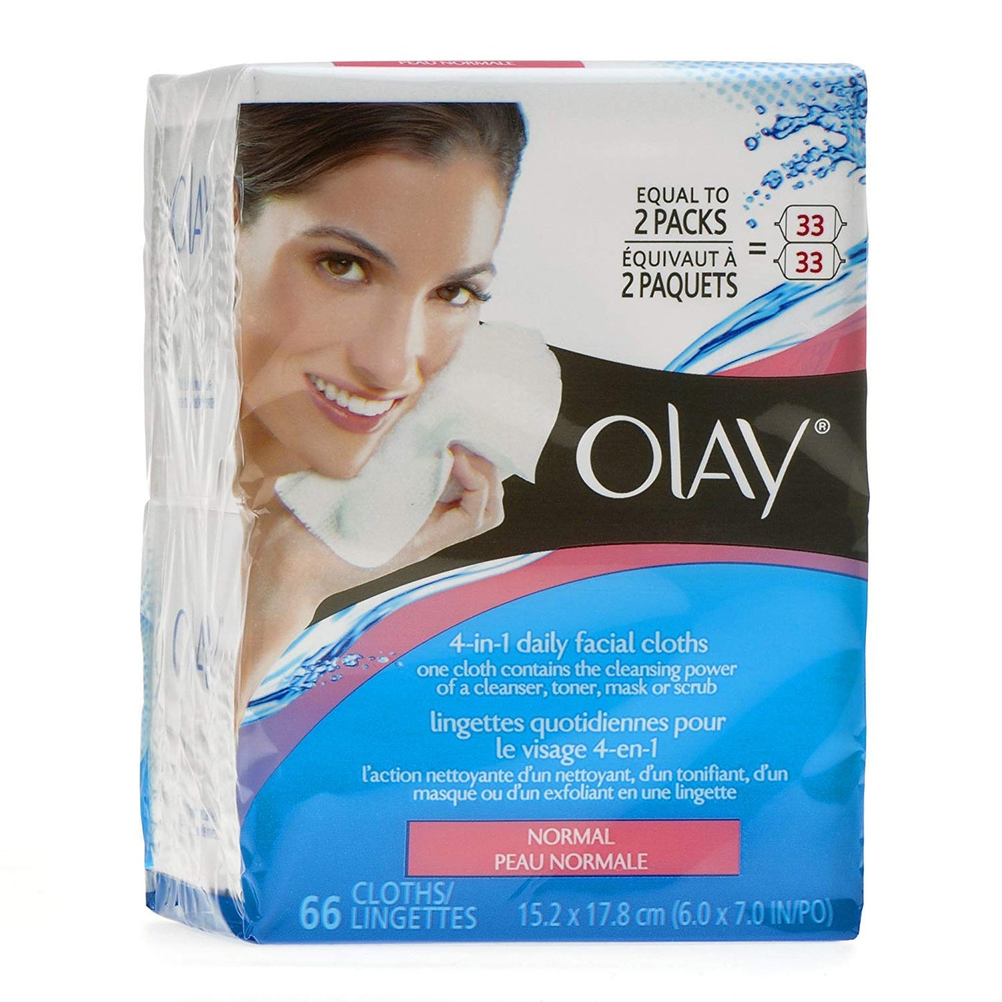Olay 4-in-1 Daily Facial Cloths, Normal Skin, 66 ct