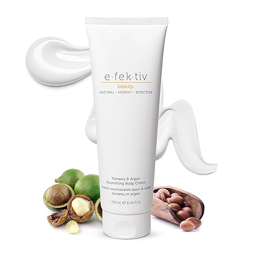 e.fek.tiv beauty Tamanu and Argan Nourishing Body Cream - Deep Hydrating Moisturizer - Rejuvenates Dry and Dehydrated Skin - Vegan - Sulfate-free