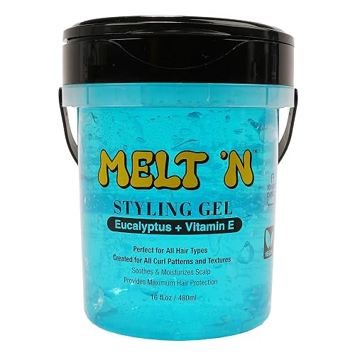 EBIN NEW YORK Melt'n Styling Gel Eucalyptus Oil and Vitamin E 82oz - Strong Hold Styling, Hydrates and Moisturize, Gives High Shine and Refreshing