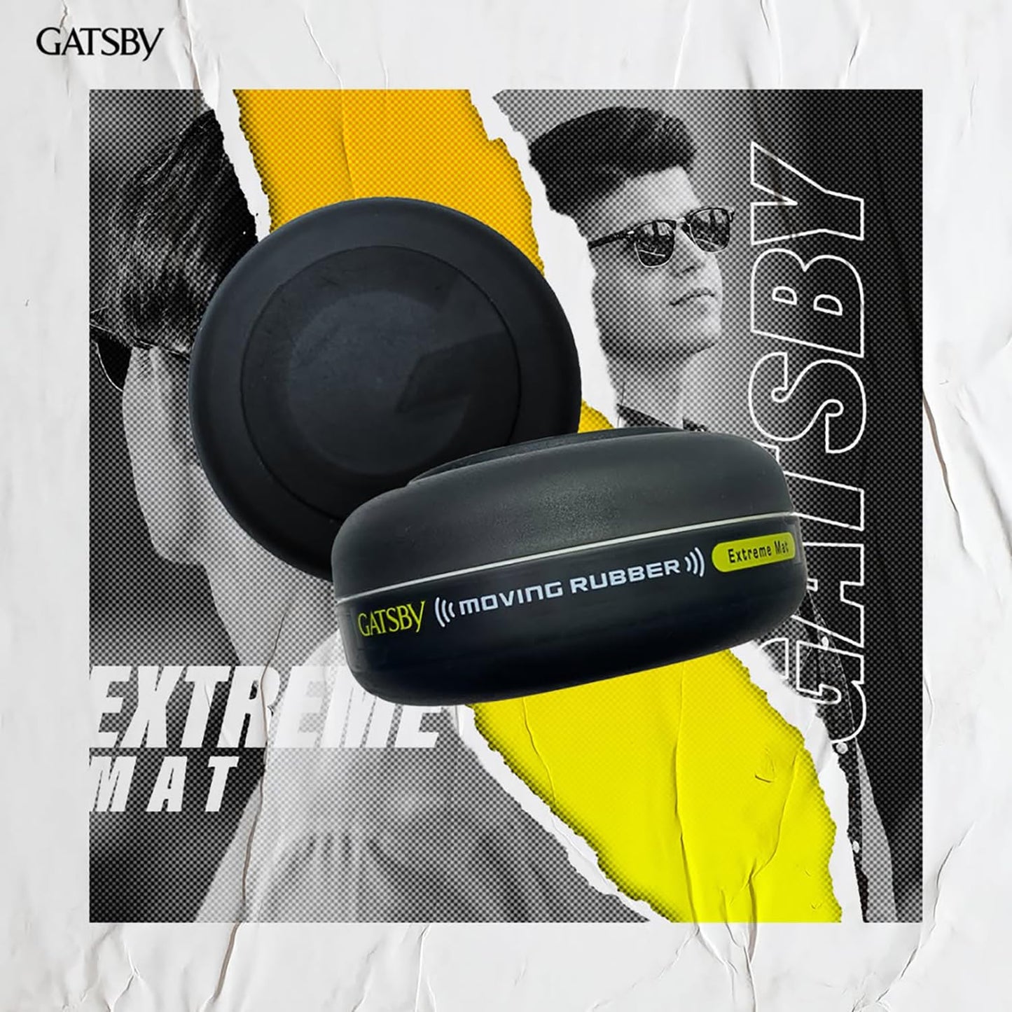 GATSBY Moving Rubber Extreme Mat Hair Styling Wax US version - Strong Hold, Matte Finish, 80g/2.8oz by Mandom achieve any desired hairstyle, from