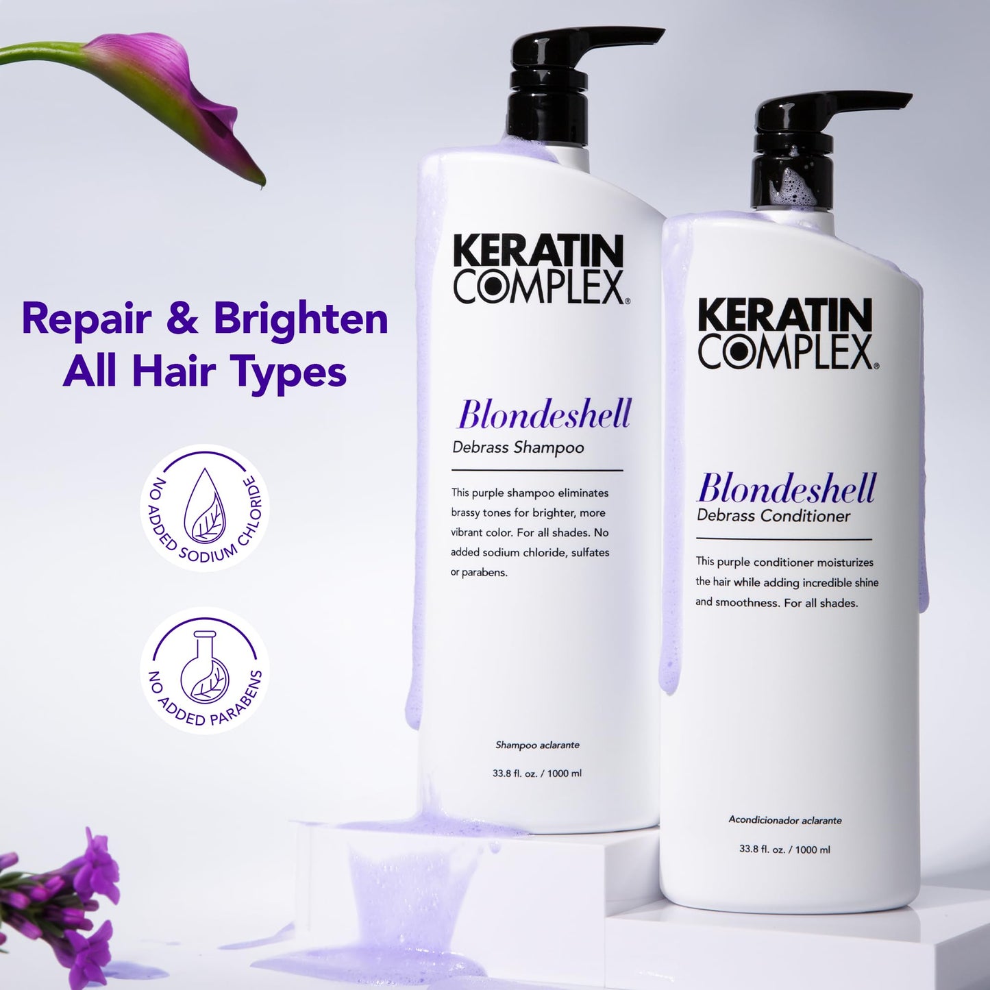 Keratin Complex - Blondeshell Debrass Shampoo & Conditioner Duo - 33.8 fl oz Each