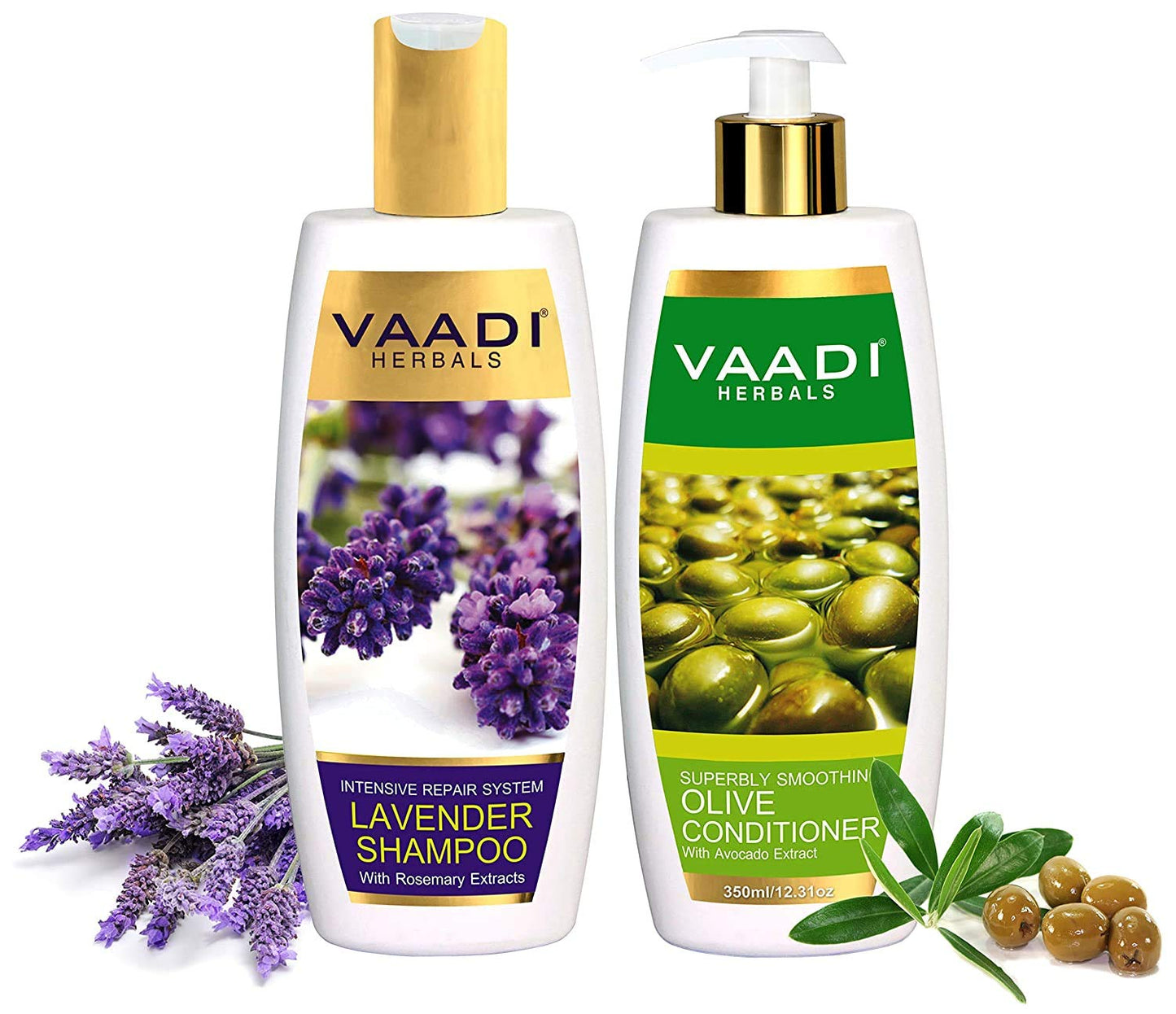 Vaadi Herbals Lavender Shampoo, 350ml with Olive Conditioner, 350ml