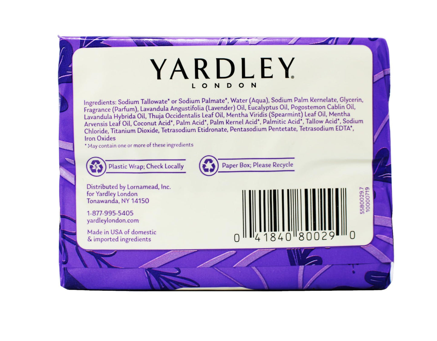 Yardley London English Lavender Nourishing Bath Bar Soap, Calming and Soothing with Essential Oils, 6 Boxes (2 Bars Each, 4 oz Per Bar)