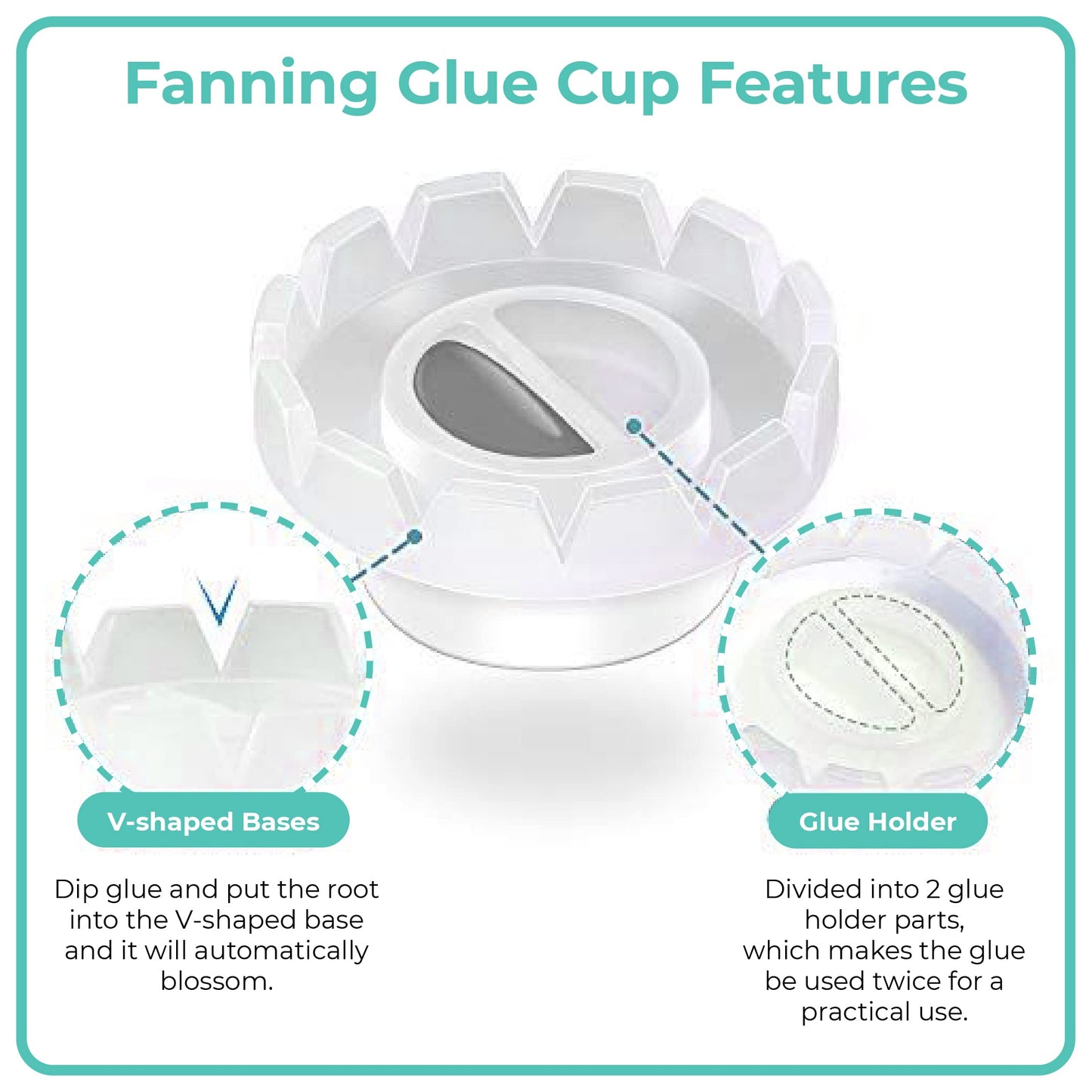 Lyon Lash Glass Lash Tile & 200pcs lash fan cups for Eyelash Extensions | Reusable Lashes Palette 3.2"x6.3"x0.4" for Classic & Volume Lashing |