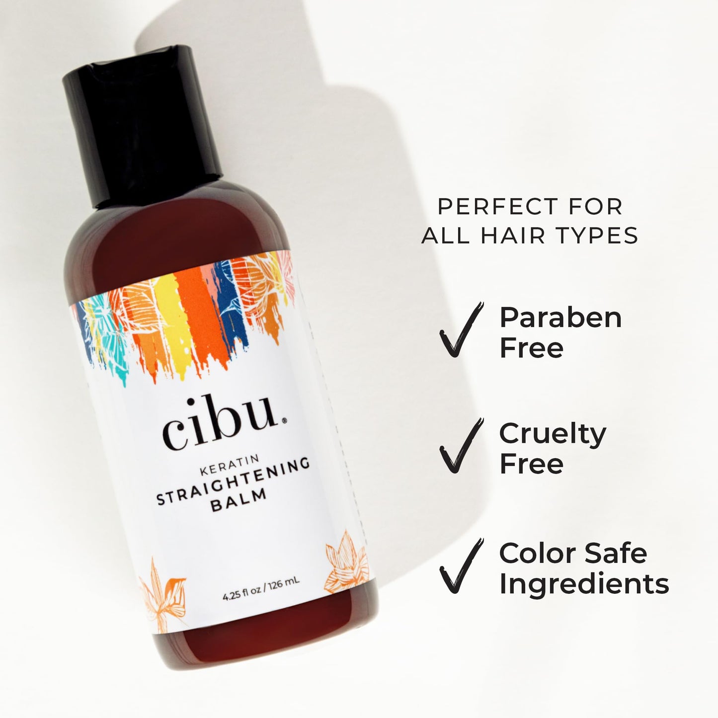 Cibu Keratin Straightening Balm | Heat Protectant | At-Home Treatment | Frizz Prevention | Hair Moisturizer | 4.25 Ounces