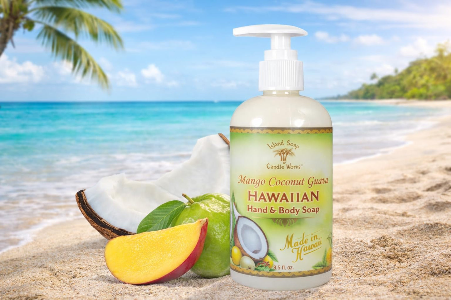 Island Soap & Candle Works Botanical Liquid Hand Soap - Vegan Hand Soap for Men and Women - Luxury Skincare for Bathroom - Hawaiian Gifts