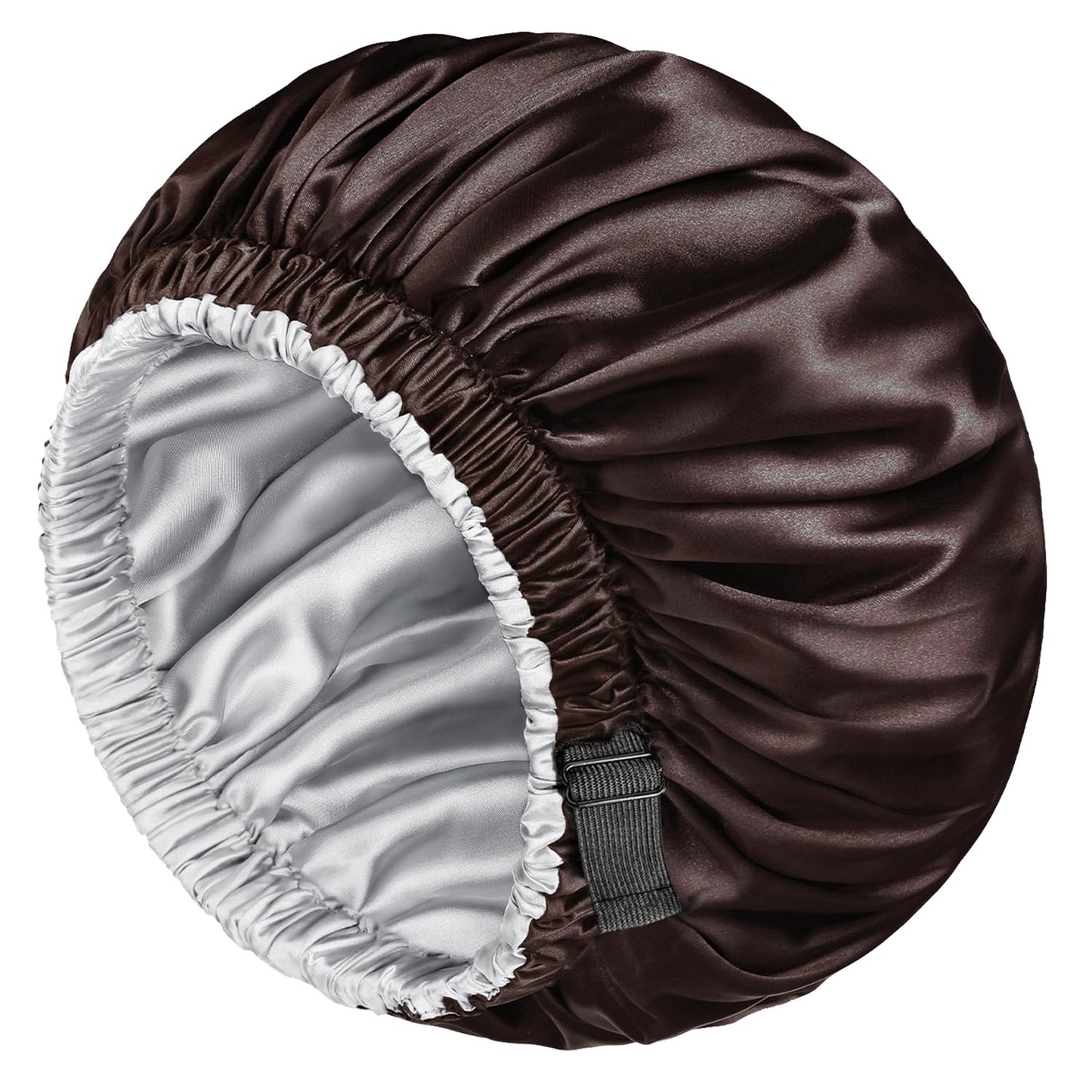 mikimini Satin Bonnet Pack of 2 for Men and Women, Reversible Double Layer Sleeping Silk Bonnet for Curly Hair Braids with Adjustable Widened Elastic