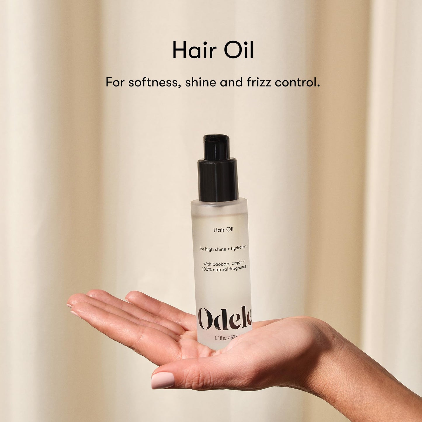 Odele Hair Oil with Baobab & Argan Oils, Lightweight to Smooth Frizz, Add Shine & Hydration, for All Hair Types, 1.7 Fl Oz