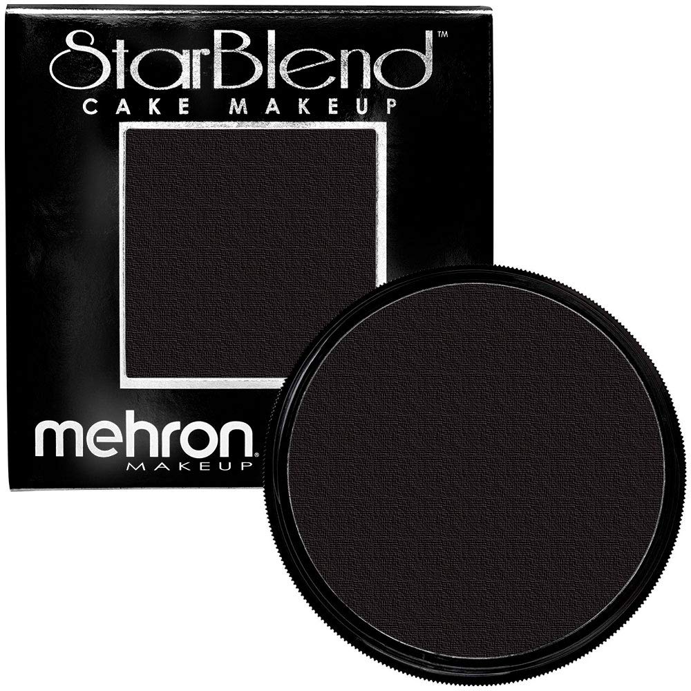 Mehron Makeup StarBlend Cake Makeup | Wet/Dry Pressed Powder Face | Powder Foundation | Black Body and Face Paint 2 oz (56g) | Made in the USA