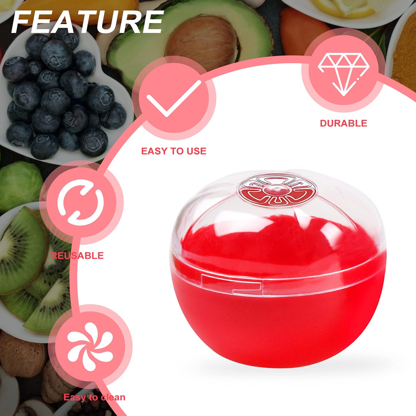 AYCCNH Fruit and Vegetable Storage Containers for Fridge 4 Piece Set, Onion, Lemon, Tomato and Avocado Saver/Holder/Keeper