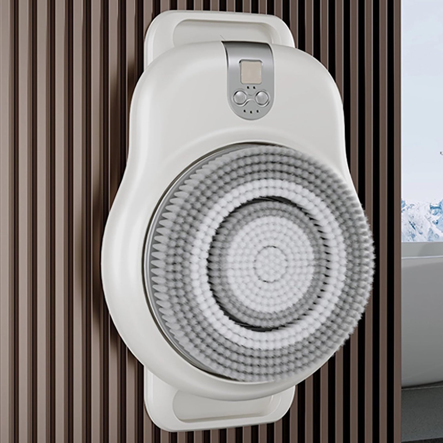 RKXKJ Wall Mounted Back Scrubber, Electric Back Bath Brush, 360° Automatic Rota-Tion, 2-Speed Adjustment, 18CM Large Brush Head, for Shower, Deep Beauty and Personal Care RKXKJ