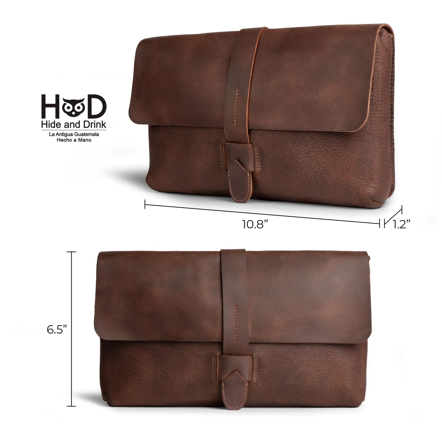 Hide & Drink, Female Clutch Bag, Vintage Handbag, Accessory Organizer, Phone Bag, Night Case, Full Grain Leather, Handmade, Bourbon Brown