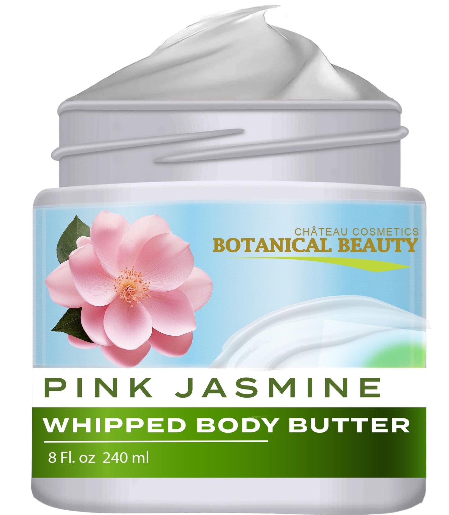 Botanical Beauty PINK JASMINE WHIPPED BODY BUTTER with Shea Butter, Cocoa Butter, Coconut Oil for All Skin Types, for Dry, Sensitive Skin