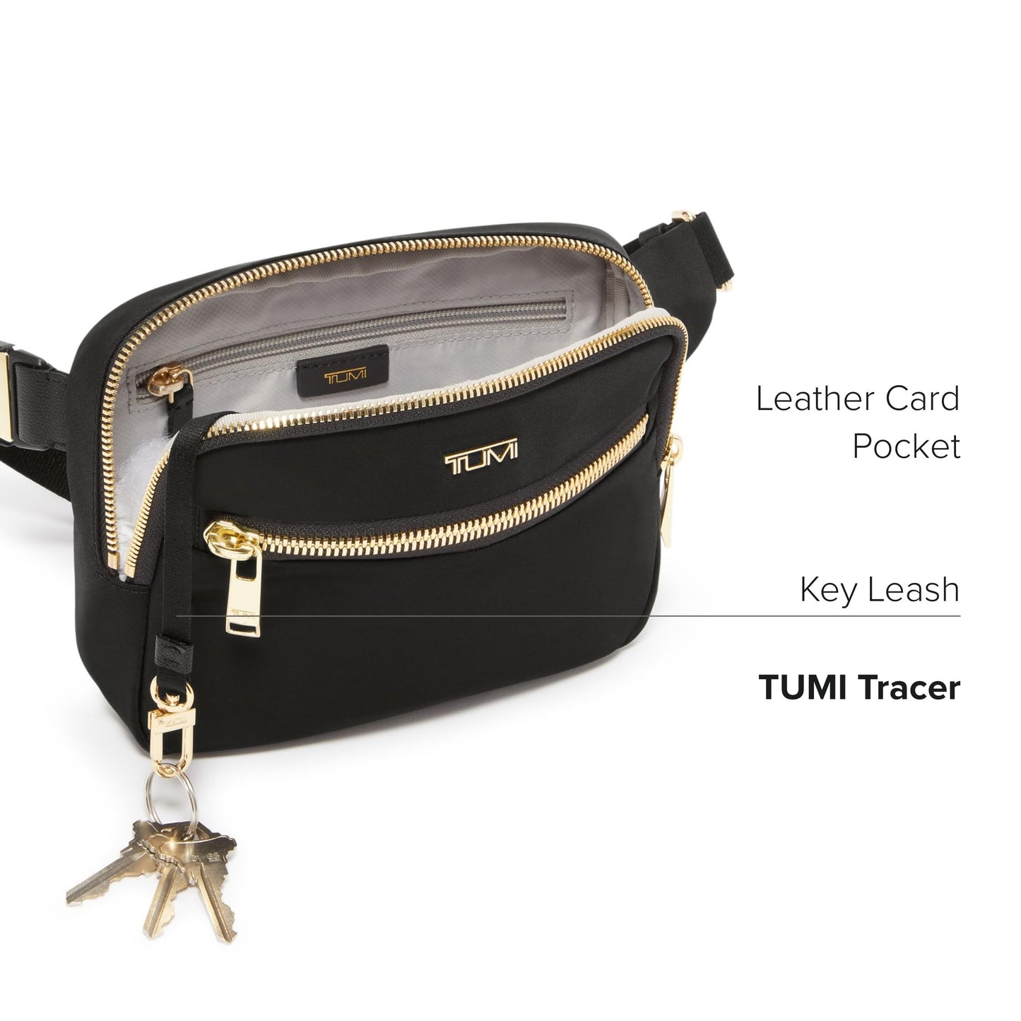 TUMI - Voyageur Sedona Crossbody Sling Bag - Nylon Crossbody Purse for Business & Travel - Stylish Women's Crossbody Bag - Black & Gold