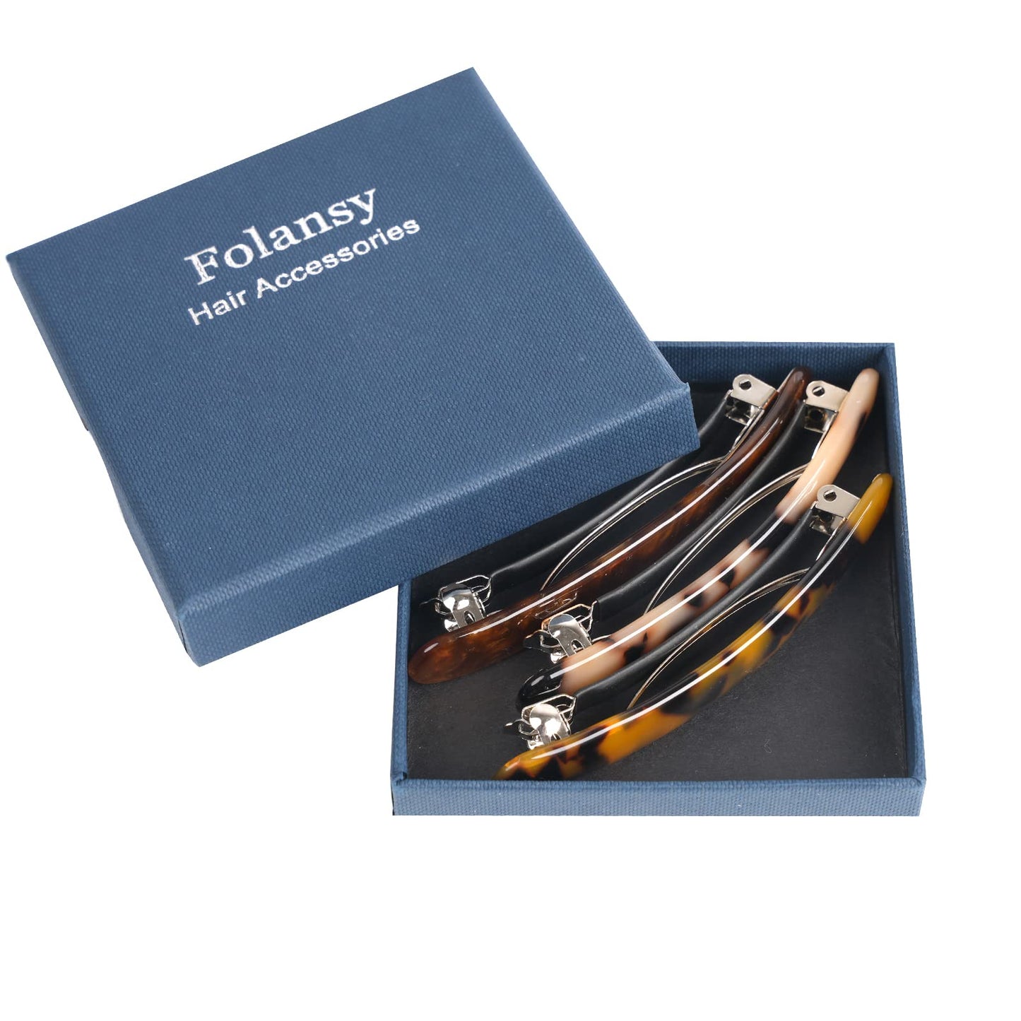 3PCS French Tortoise Shell Automatic Hair Barrettes and Retro Clasps for Women's Thick Medium Volume Hair (Sakura Pink, Ivory, Lavender)