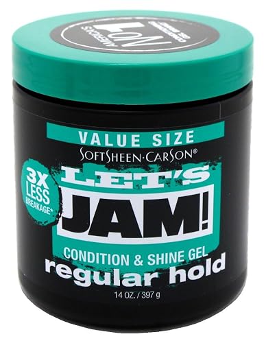 Lets Jam Condition & Shine Gel Regular Hold 14 Ounce Jar (Pack of 6)