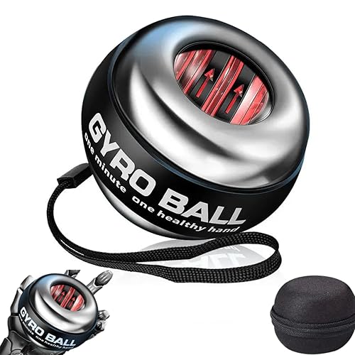 All-Metal Power Gyro Ball(2025 New 6-Level Color-Shifting), Weighted Auto-Start Hand Wrist Forearm Trainer and Strengthener for Exercise Joint and…