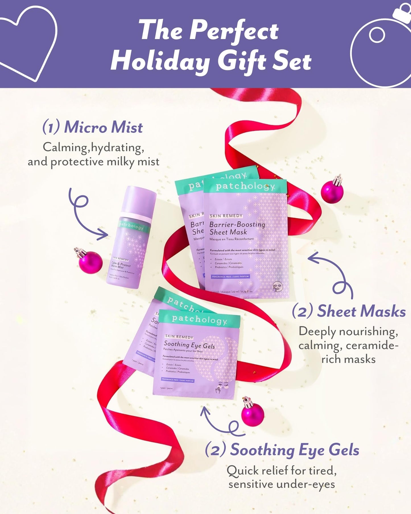 Patchology Cozy Comforts Holiday Skincare Gift Set - Soothing Under Eye Patches, Barrier-Boosting Hydrating Sheet Masks & Calming Mist - Limited Beauty & Personal Care Patchology