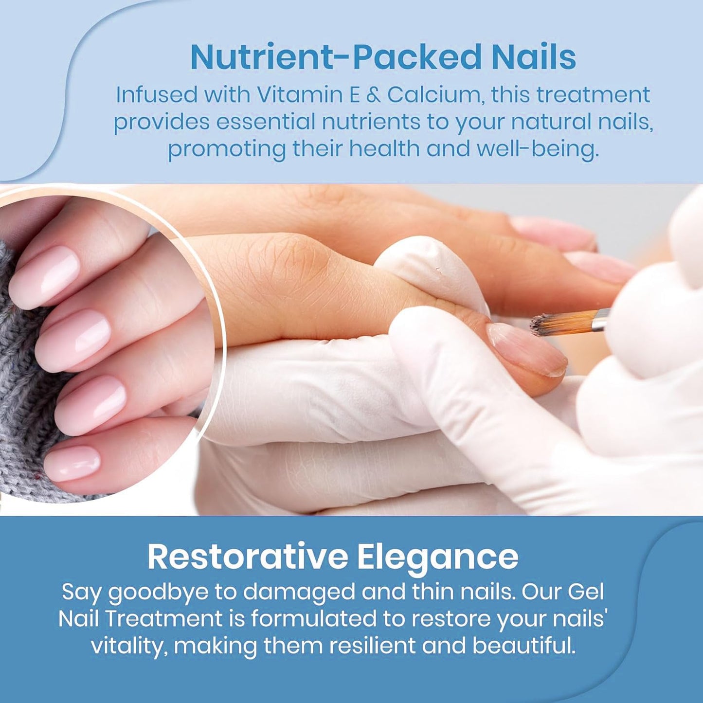 Mia Secret Gel Nail Treatment CLEAR KERATIN Base & Top Gel 15ml - Nail Repair and Strengthening for Nails (Clear)