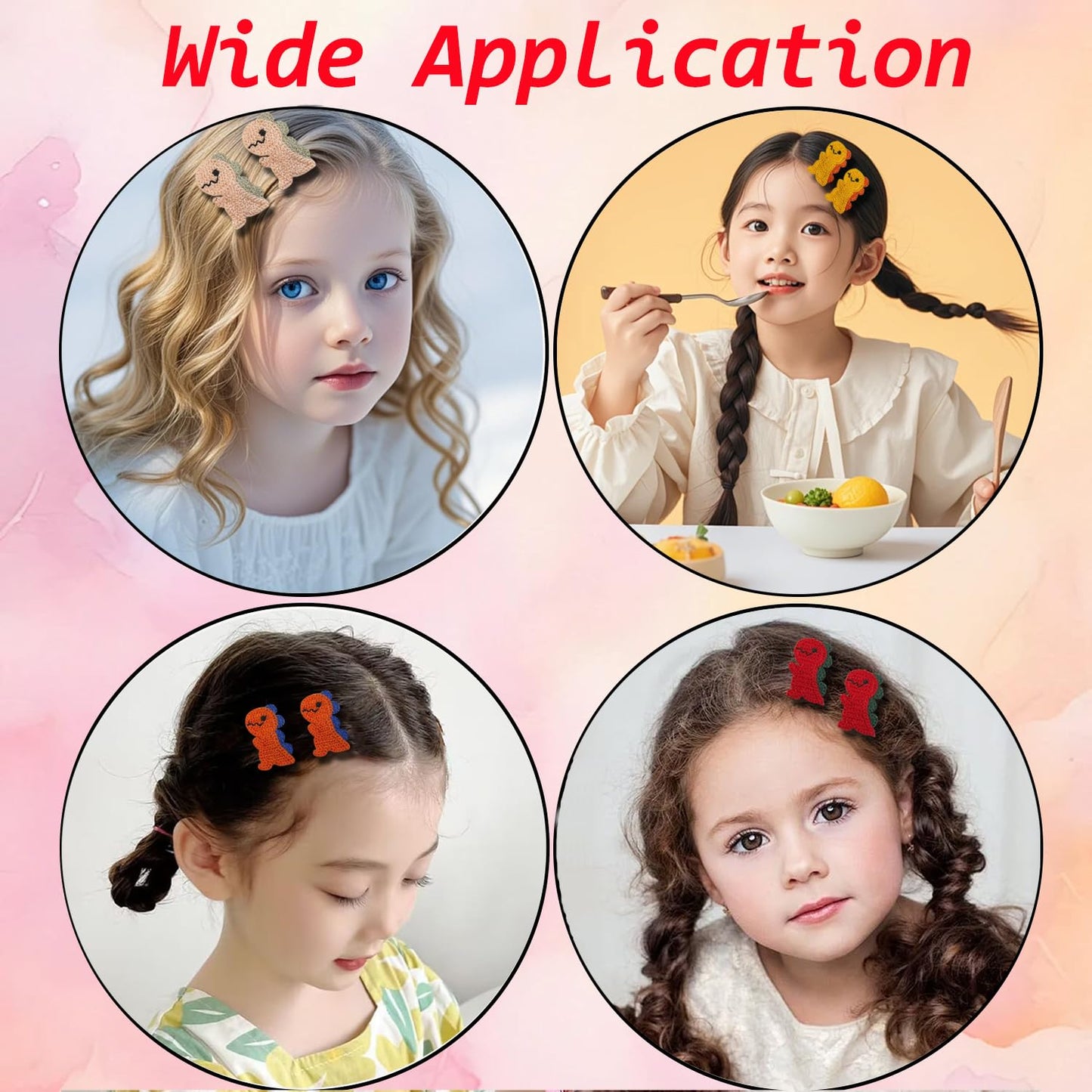 10 Piece Dinosaur Snap Hair Clips, Cute Barrettes and Cartoon Hairpins for Women, Girls, Toddlers, and Kids