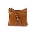 HOBO Cambel Leather Crossbody Handbag with Zip Closure for Security and Adjustable Strap - a Traveling Essential, Truffle