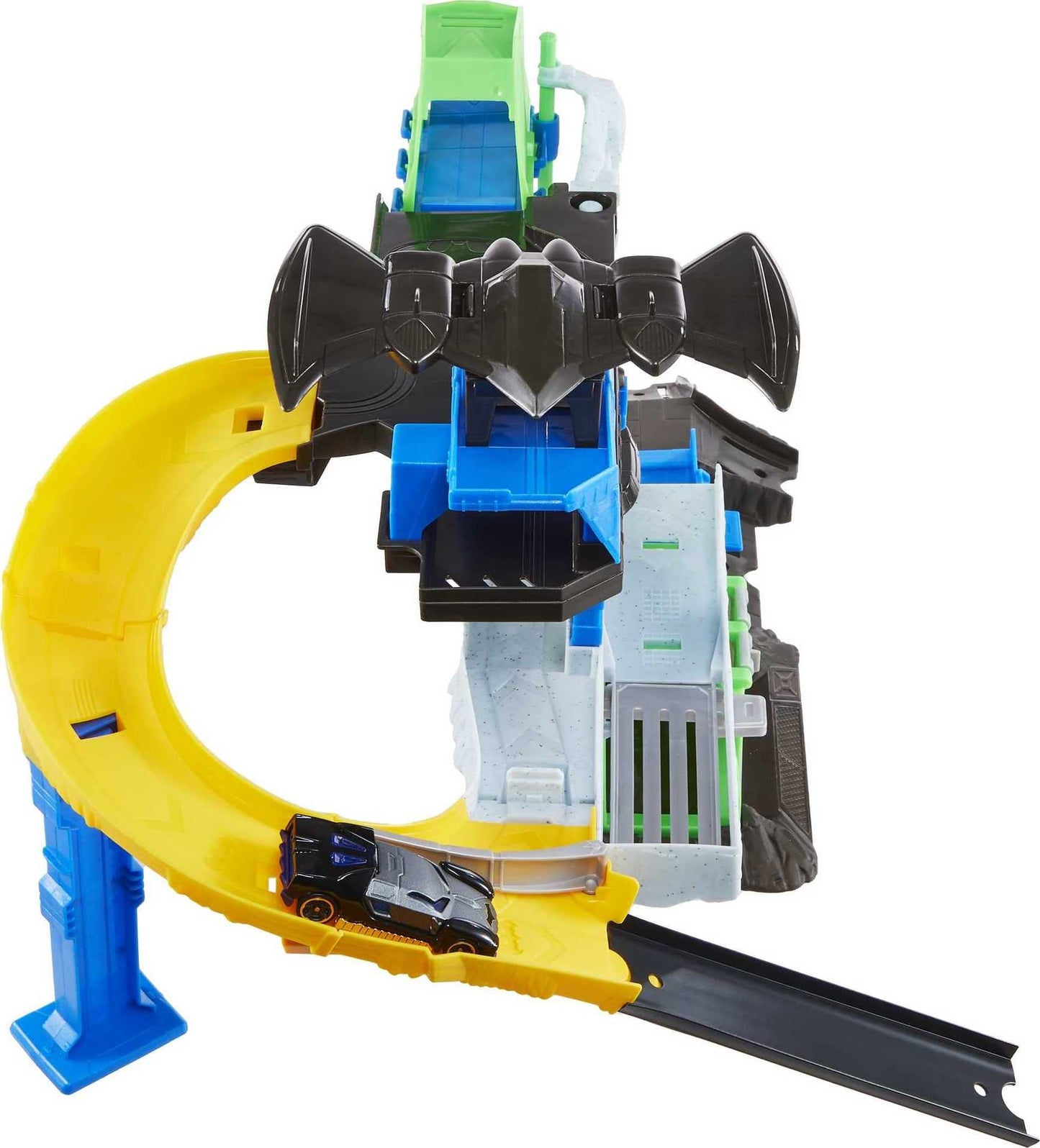 Hot Wheels Toy Car & Track Set, DC Batcave Playset with 1:64 Scale Batman Character Car, Includes Storage