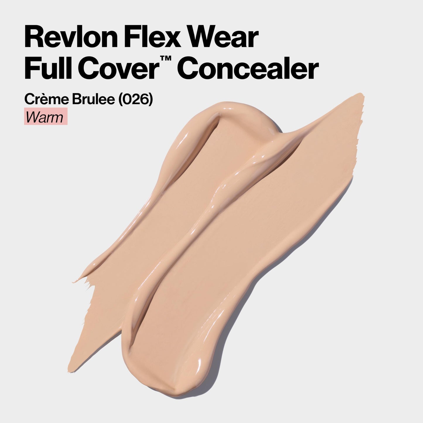 Revlon ColorStay Flex Wear, Full Cover Non-Creasing Concealer, Infused with Hyaluronic Acid & Vitamin E, Flexible Longwear, 026 Crème Brulee, 0.34 Fl