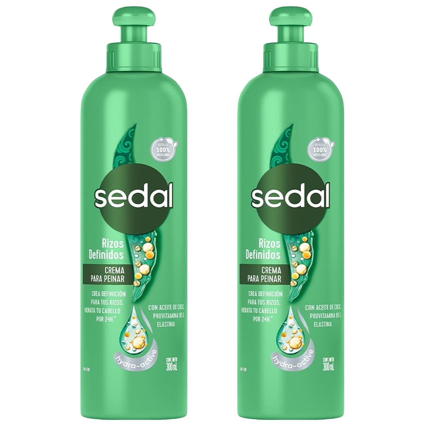 Sedal Curls Defined Hair Comb Cream with Coconut Oil, Provitamin B5, Elastin, 300ml, 2 Pack