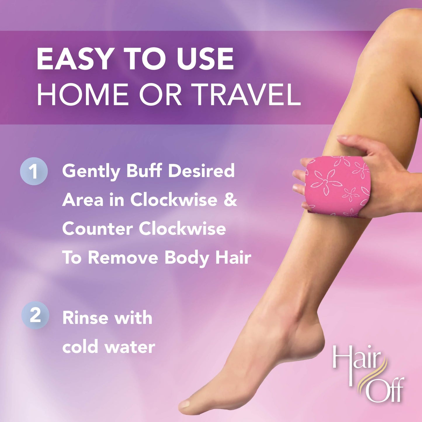 Hair Off Hair Remover Mitten - All-Natural, Painless & Chemical Free - Full Body Hair Removal - Slows & Lessens Regrowth - Exfoliates Skin (3 Mittens