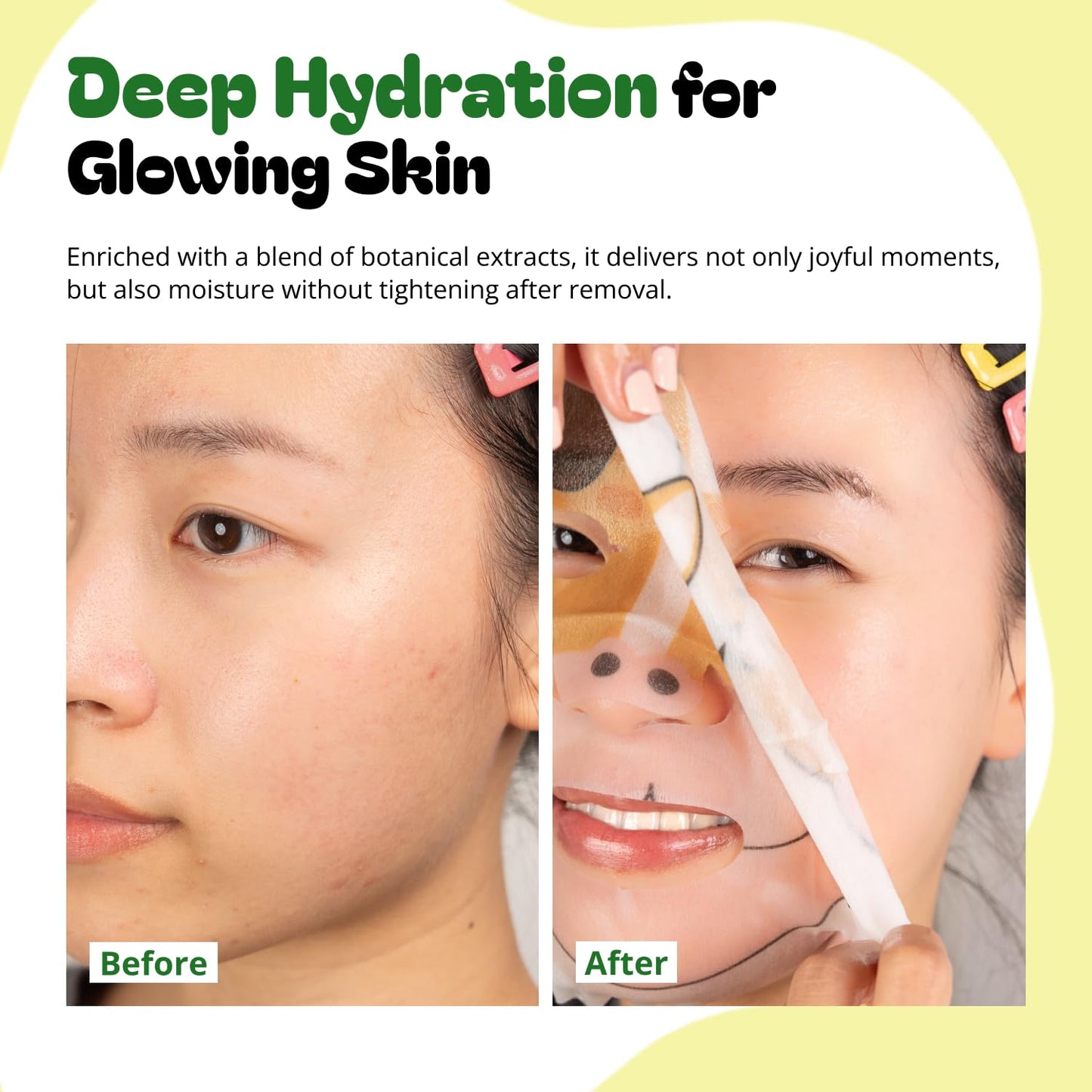 Epielle Character Face Mask Wild Kingdom 6 Pack, Fun & Effective Korean Skin Care, Spa Party Favors, Stocking Stuffers, Birthday Gifts for Women, Self