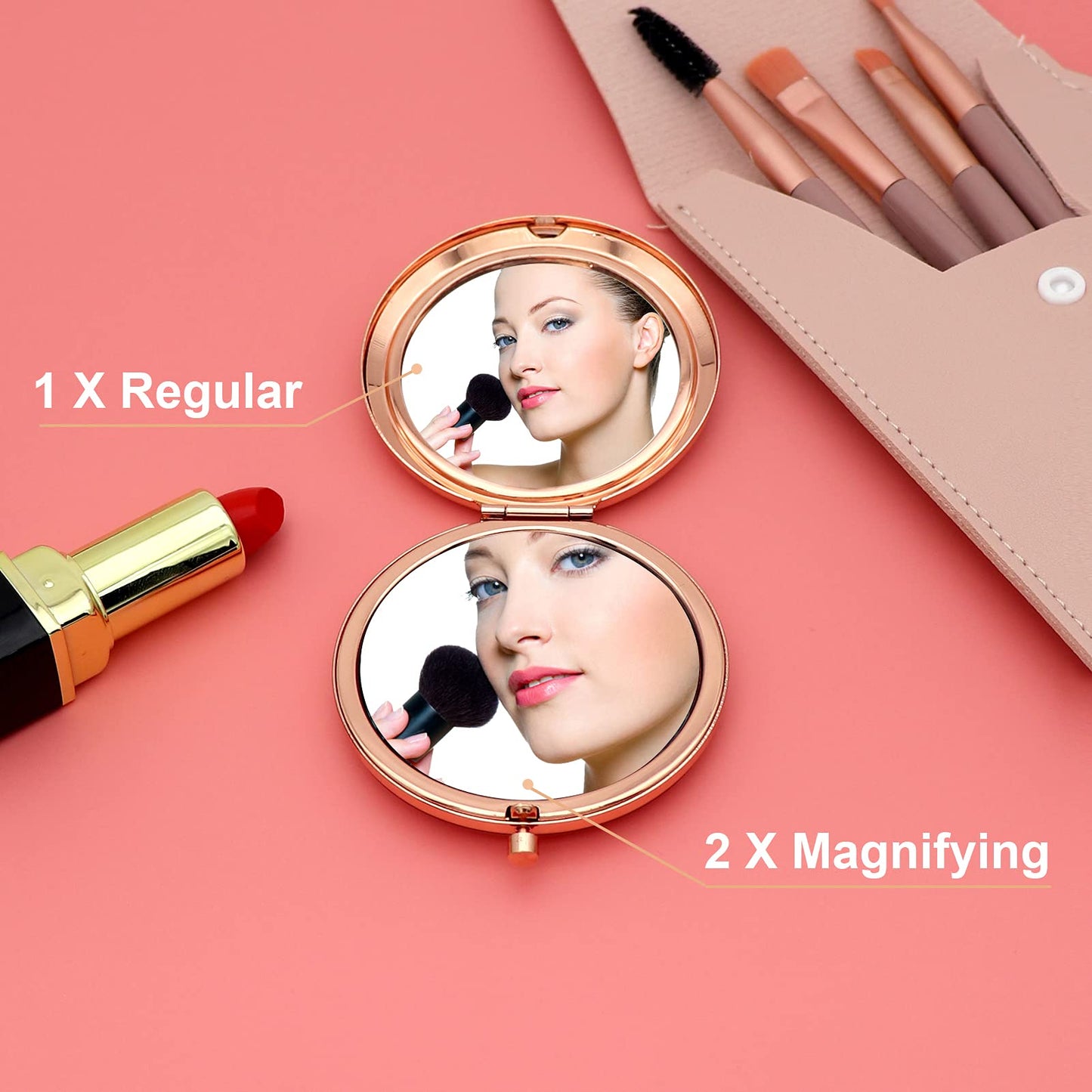 Gevody Best Sister Gifts Funny Compact Makeup Mirror Friendship Gifts for Girls Best Friend Birthday for Women Soul Sister Travel Makeup Mirror