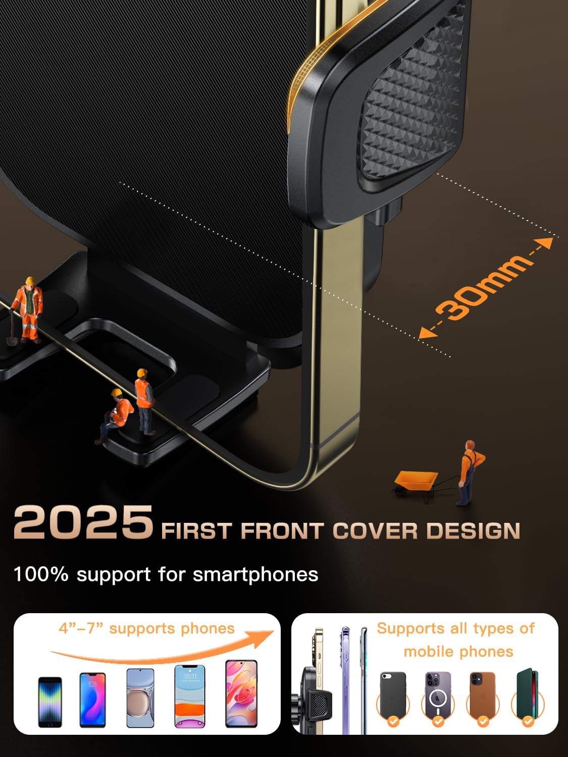 Topmake Car Phone Holder Mount,【2025 Upgrade】 3-in-1 Cell Phone Holder for Car, Dashboard Windshield, Suction Cup Hands-Free Car Phone Stand…