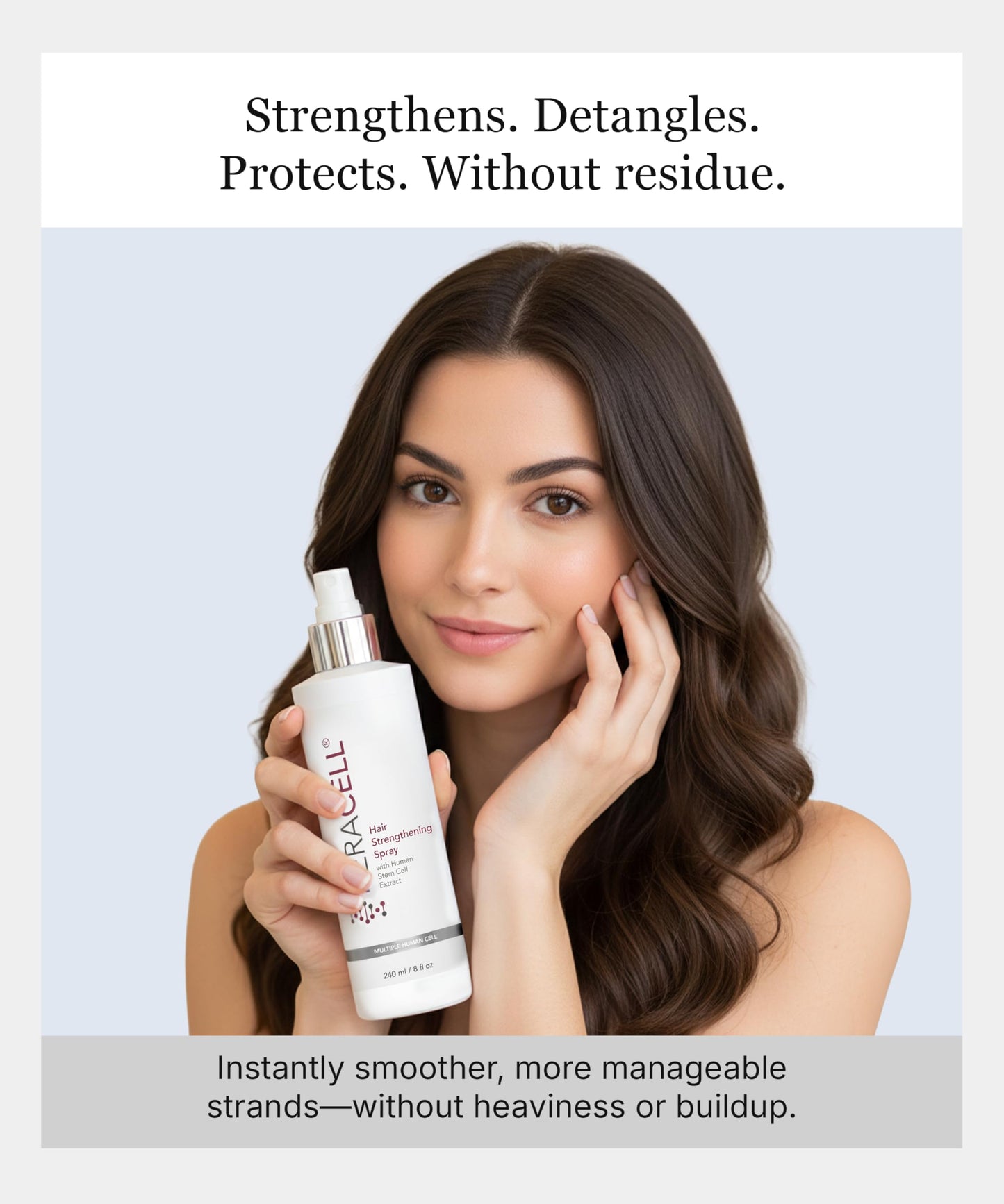 Keracell Hair Strengthening Spray Enriched with MHCsc Stem Cell Media, Pro Vitamin B5, Minerals, and Amino Acids, Conditioning and Moisturizing