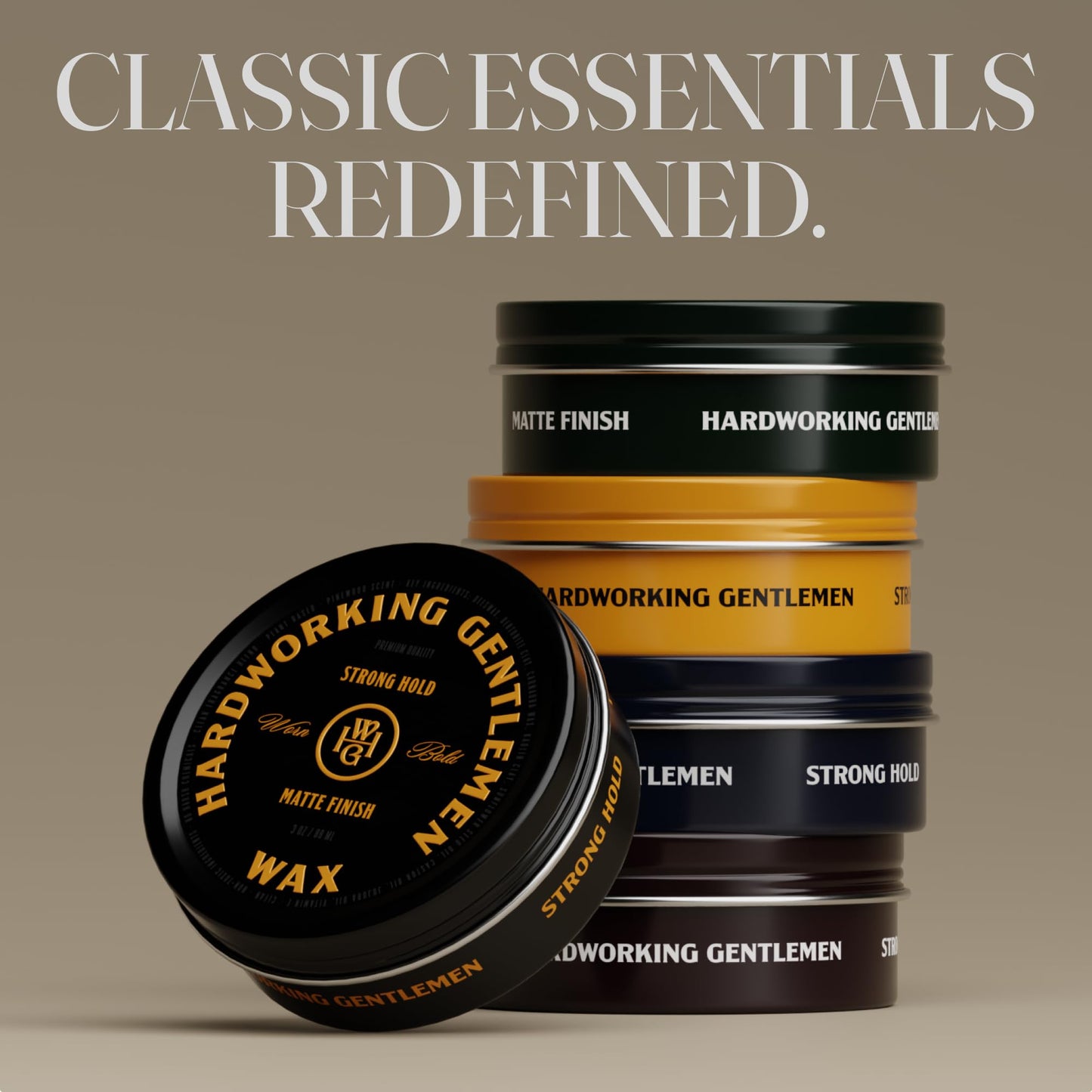 Hardworking Gentlemen Hair Wax for Men, Firm Hold, Matte Finish, Pinewood Scent, 3 oz (Made in USA)