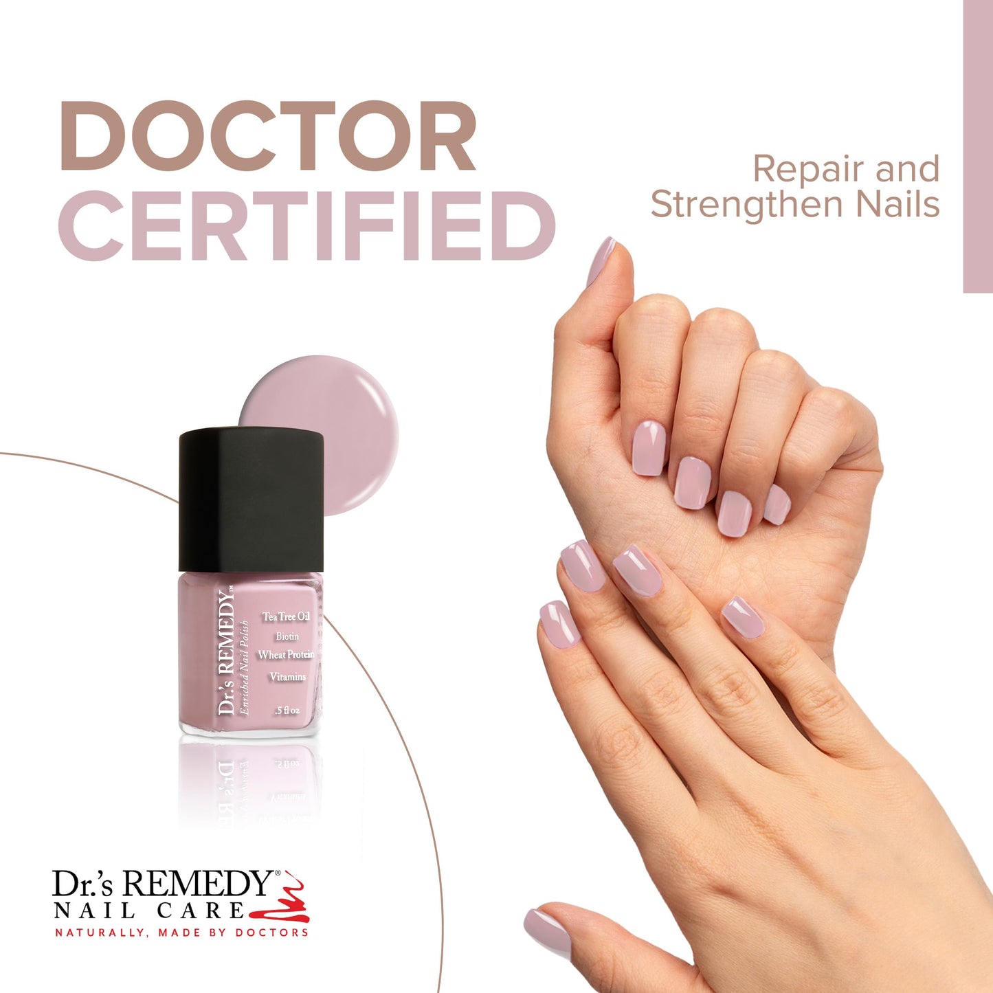 Dr’s Remedy Enriched Nail Polish: Non Toxic, All Natural, and Organic - Doctor Formulated: Strengthens, Restores, Heals, and Protects '24-Free'