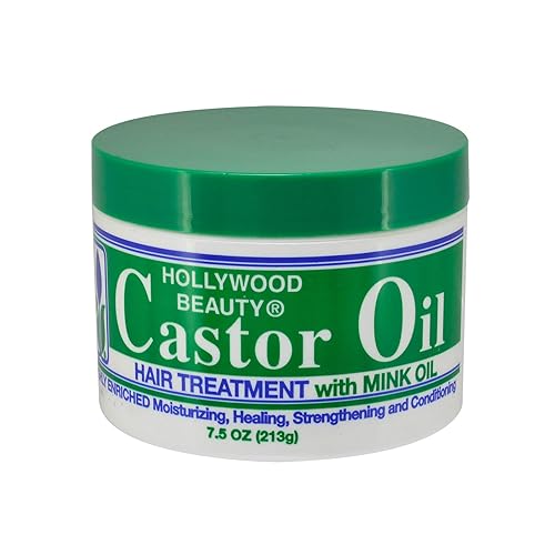 Hollywood Beauty Castor Oil Hair Treatment, with mink 7.5 oz (Pack of 6)